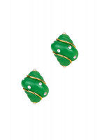 Kenneth Jay Lane Seashell Clips with Crystals