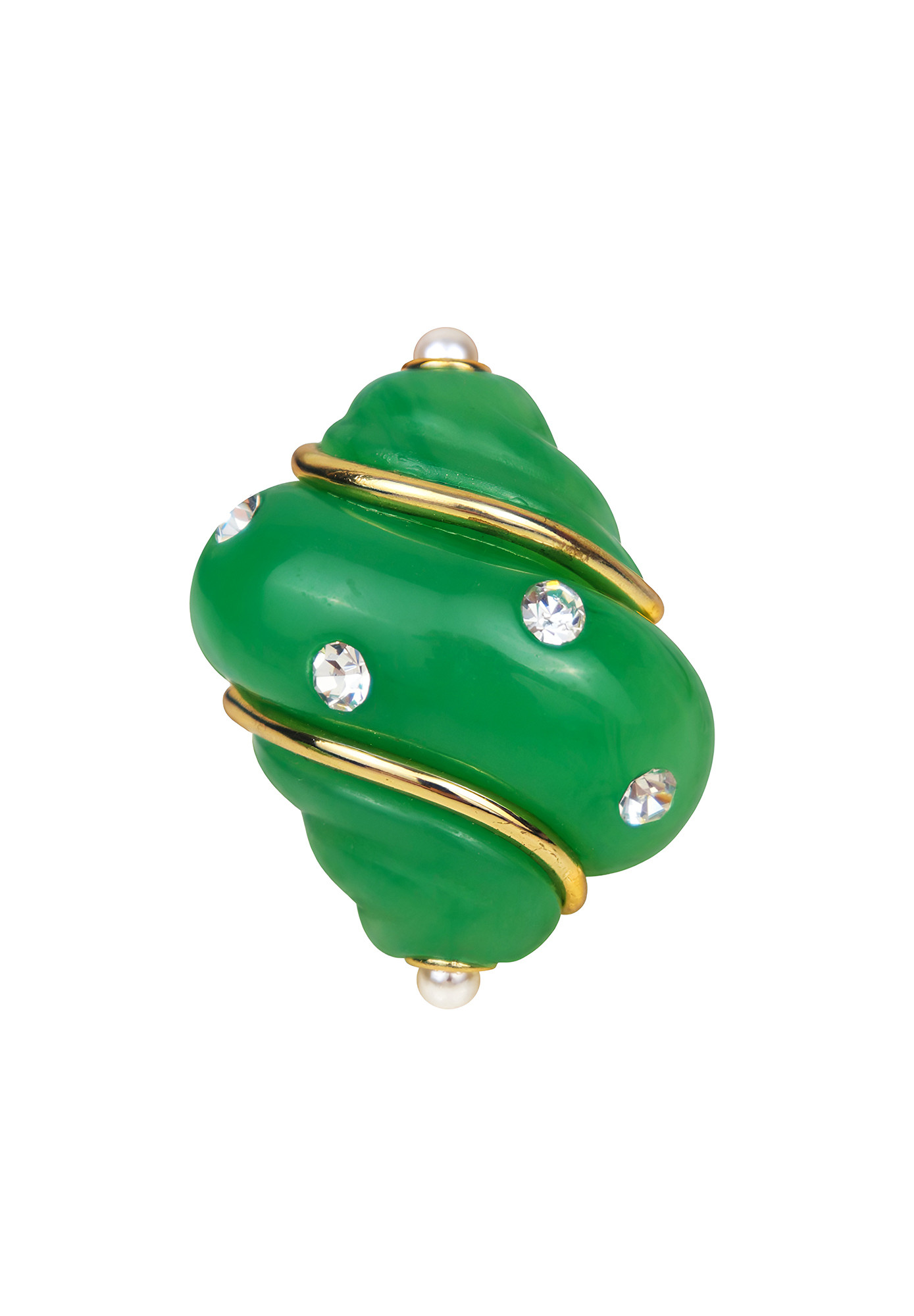 Kenneth Jay Lane Seashell Clips with Crystals