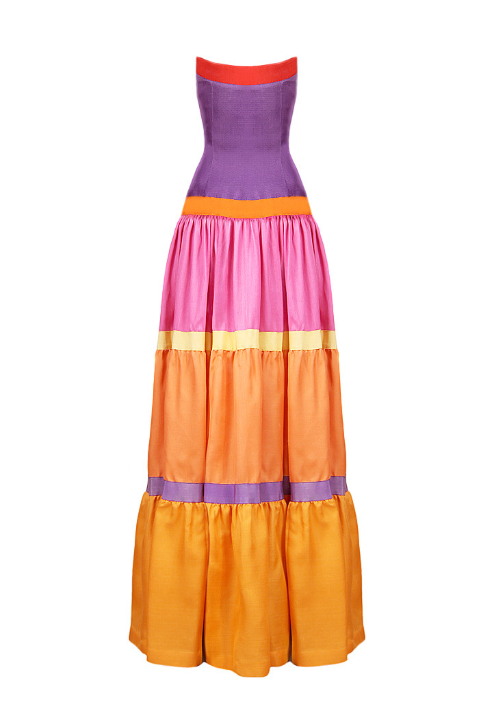 Yves, Saint, Laurent, Color, Blocking, Dress