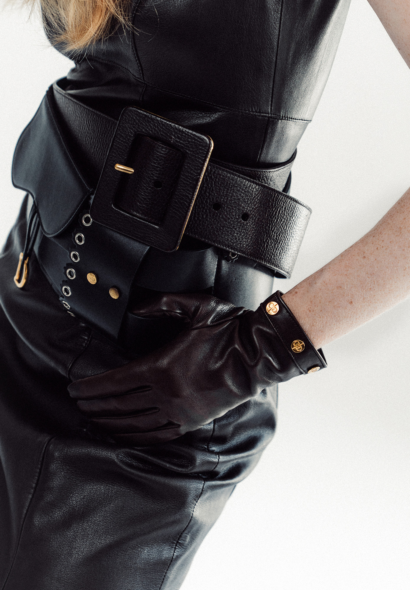 Yves Saint Laurent Black Leather Belt