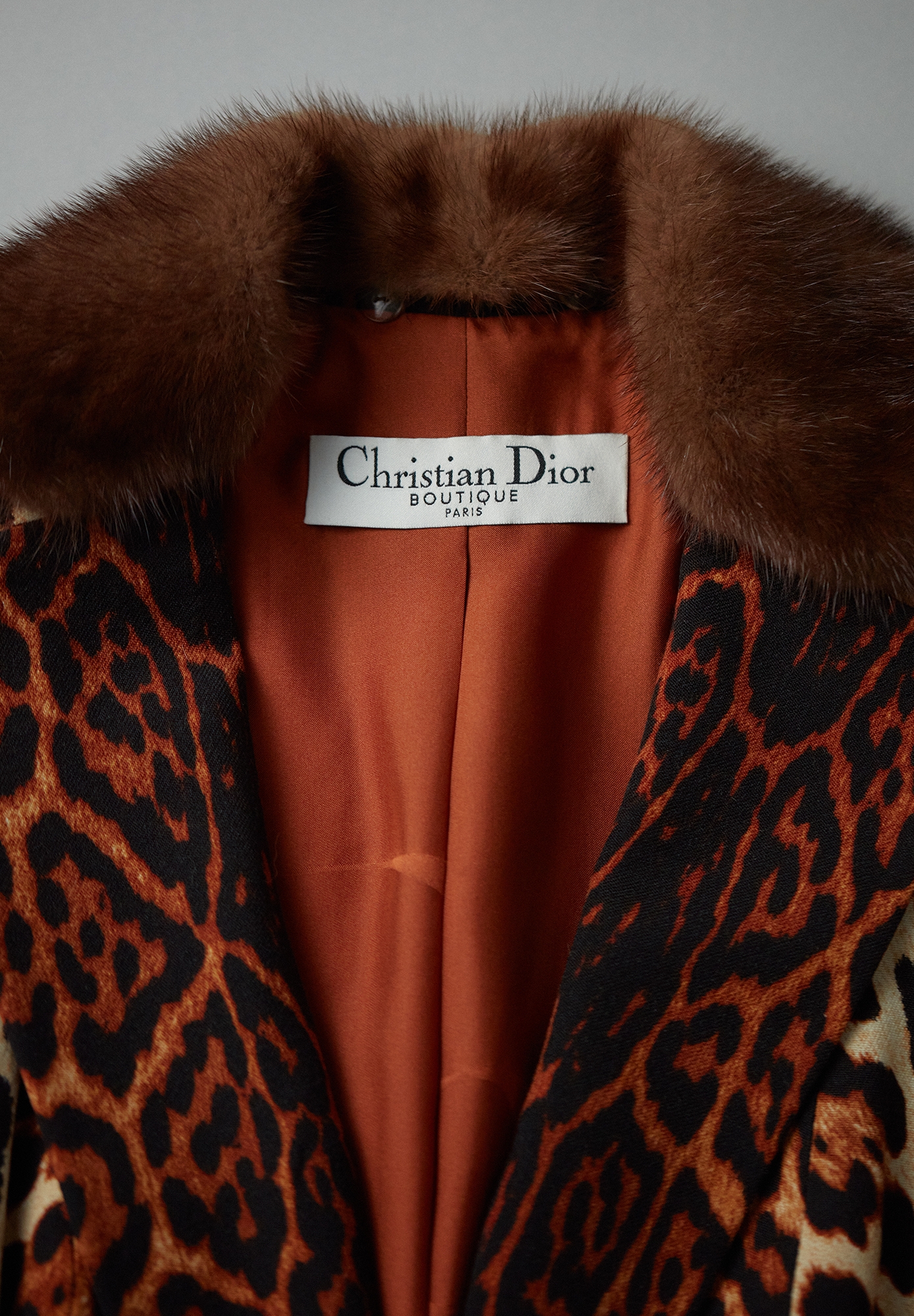 Christian Dior Leopard Jacket With Fur Trim