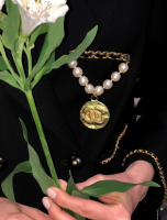 Chanel Pearl Medal Brooch