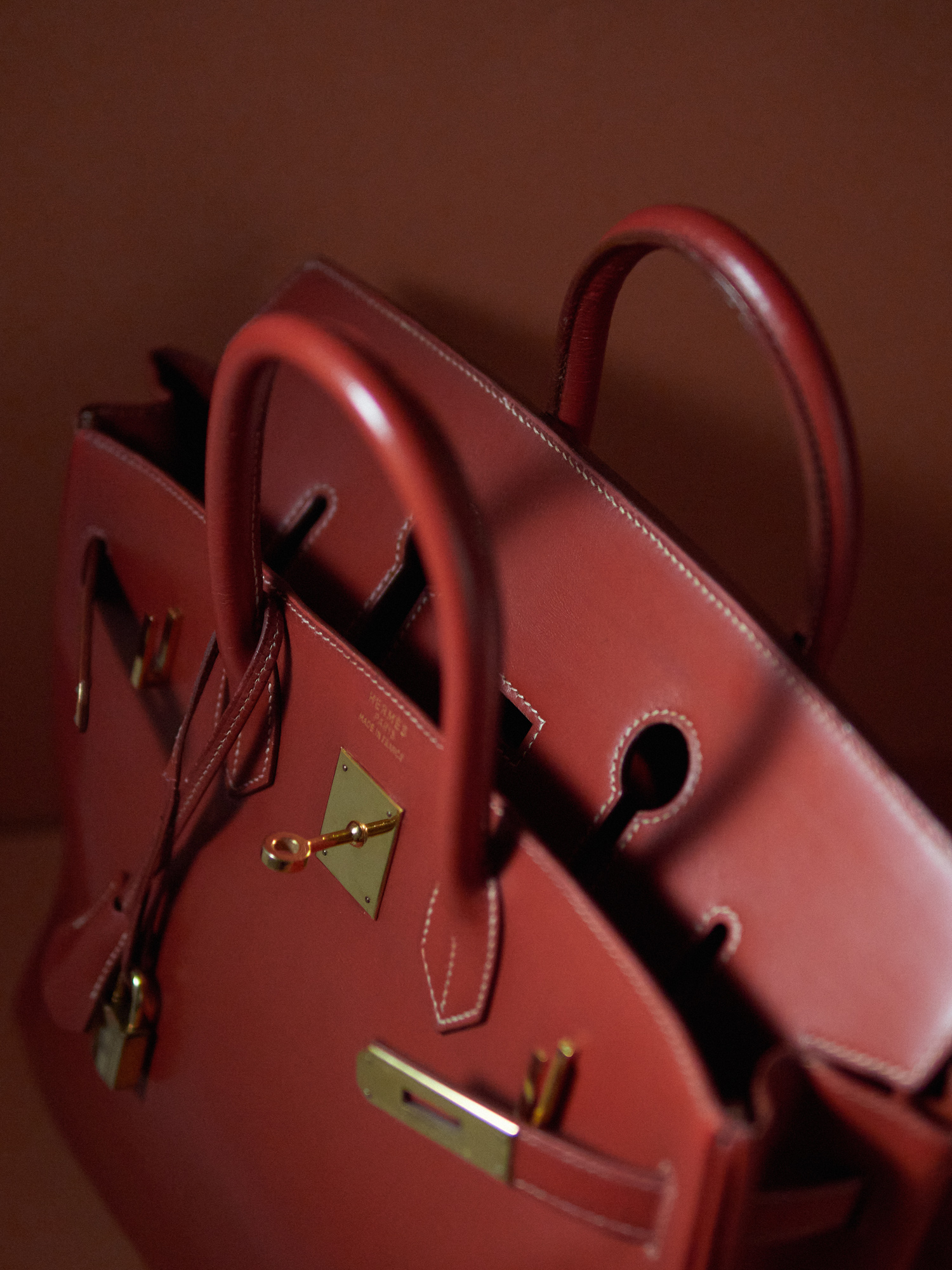 Hermès HAC Birkin 32 Brique Box Bag