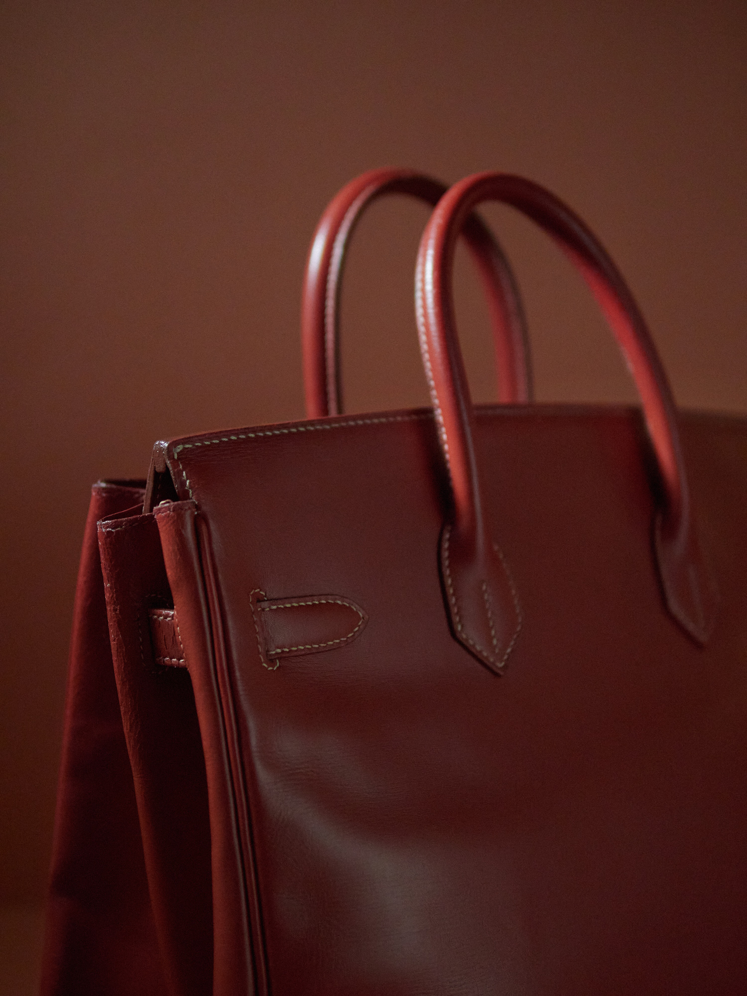 Hermès HAC Birkin 32 Brique Box Bag