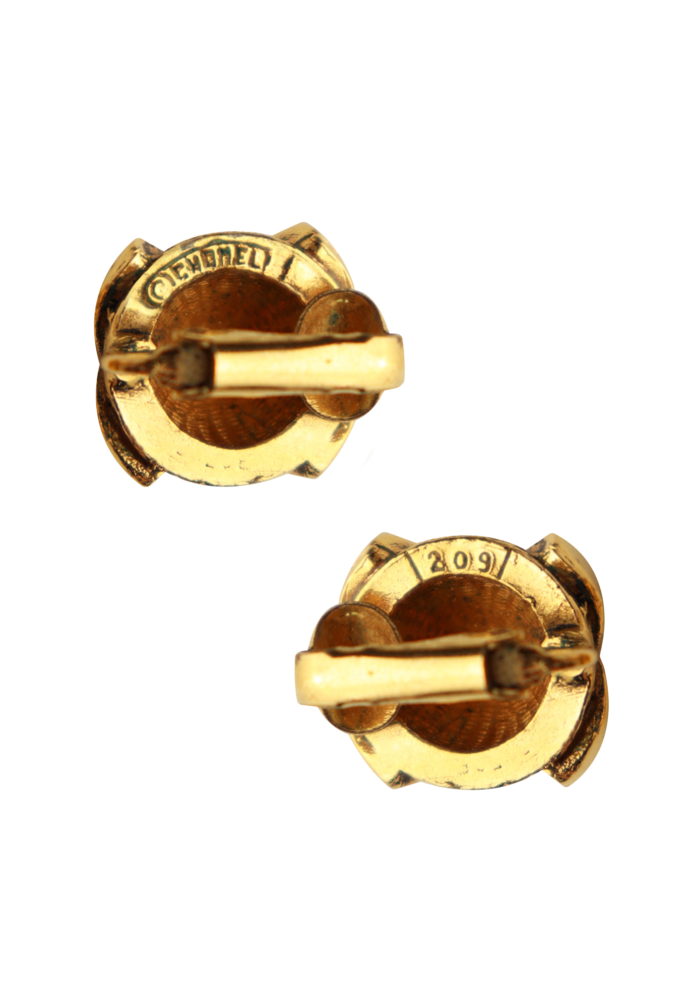 Chanel Miniature Clip-on Earrings With Logo
