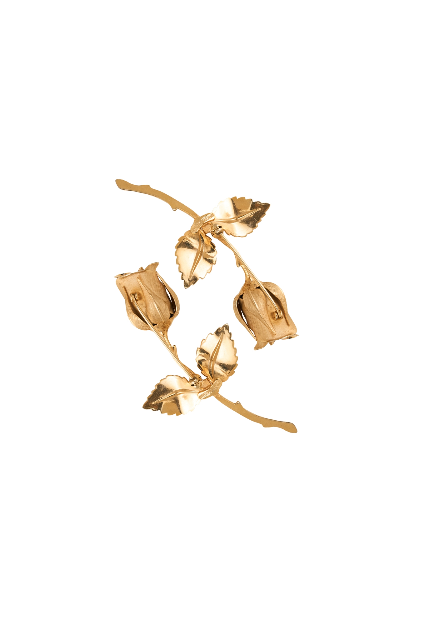 Golden Roses Brooches Set