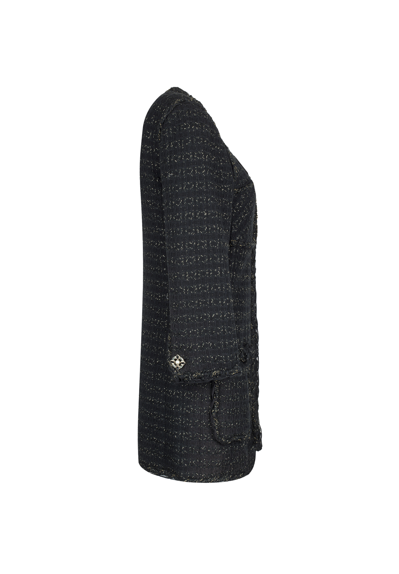 Black Decorative-Hardware Chanel Jacket