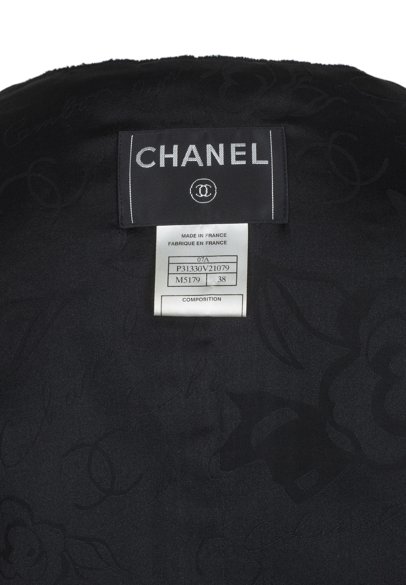 Black Decorative-Hardware Chanel Jacket