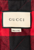 Gucci Black Leather Jacket With Embroidery And Rivets