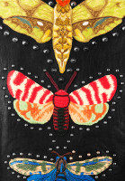 Gucci Black Leather Jacket With Embroidery And Rivets