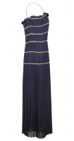 Chanel Dark Blue Silk Dress With Chains