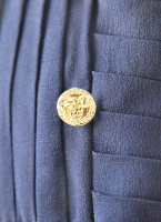 Chanel Dark Blue Silk Dress With Chains