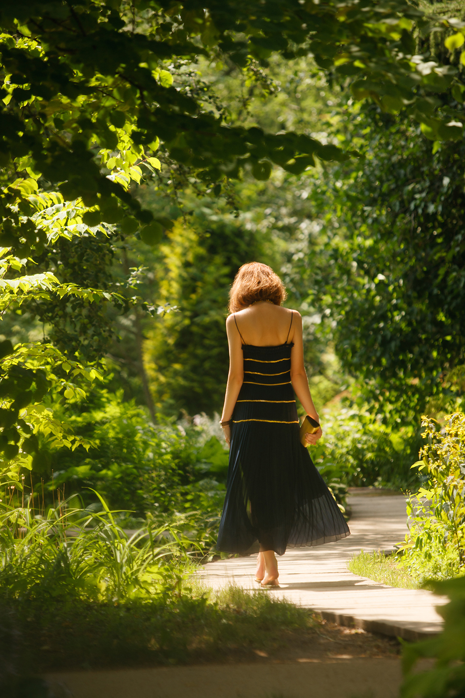 Chanel Dark Blue Silk Dress With Chains
