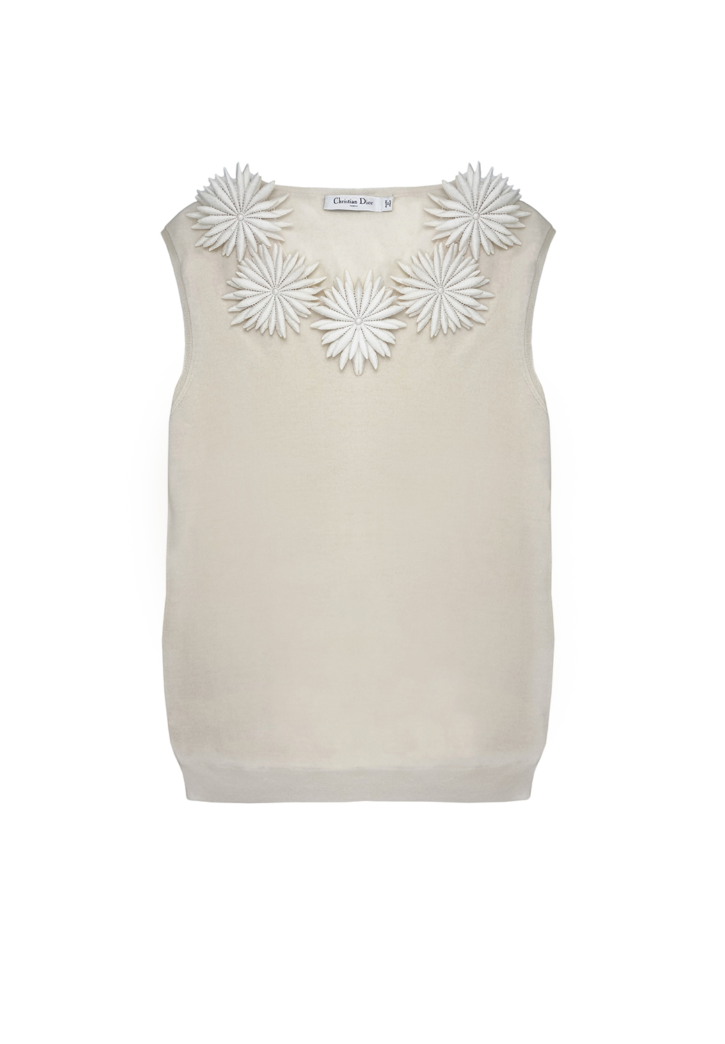 Christian Dior White Top With Flowers
