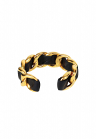 Chanel Cuff Bracelet With Leather Weave