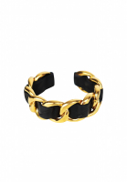 Chanel Cuff Bracelet With Leather Weave