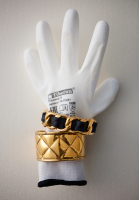 Chanel Cuff Bracelet With Leather Weave