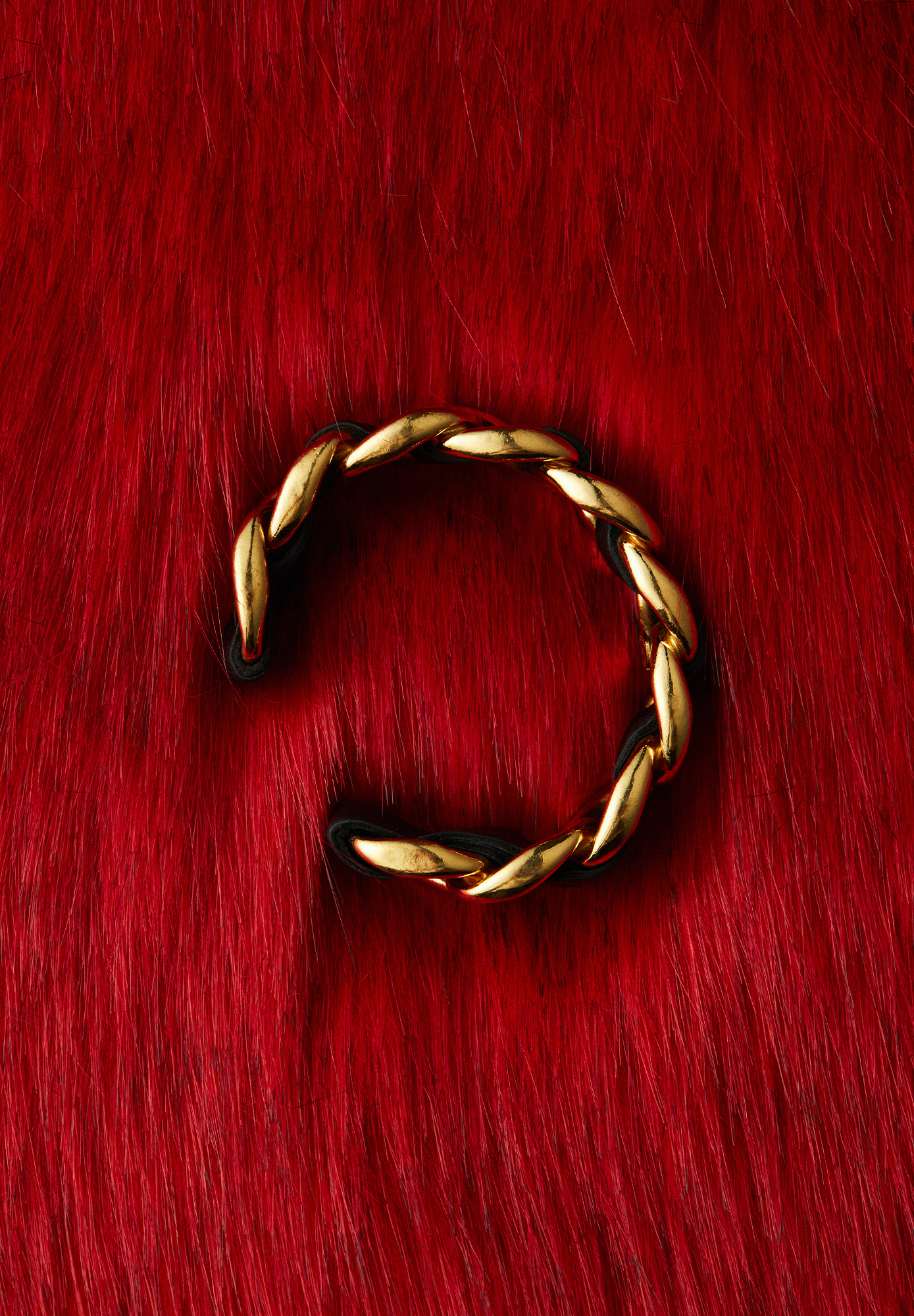 Chanel Cuff Bracelet With Leather Weave