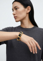 Chanel Cuff Bracelet With Leather Weave