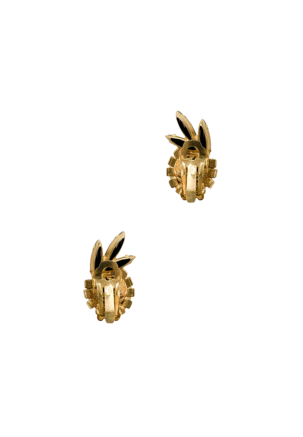 Black Crystals Clip-on Earrings