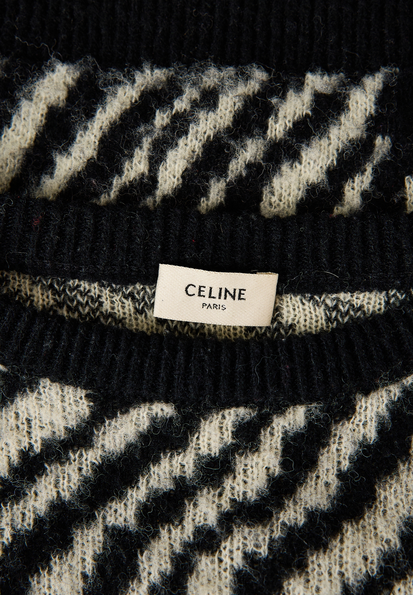 Celine Black Cropped Sweater