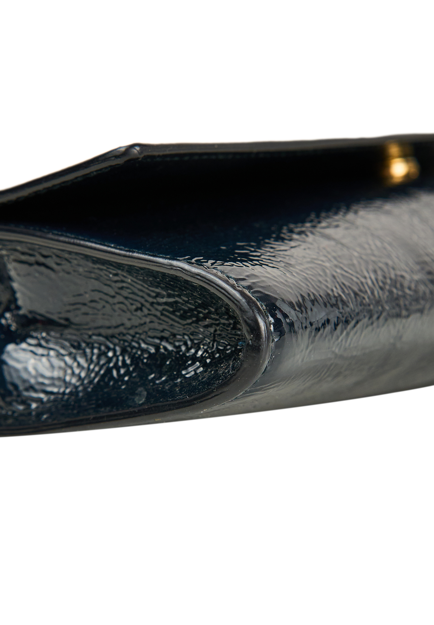 Yves Saint Laurent Navy Patent Leather Clutch