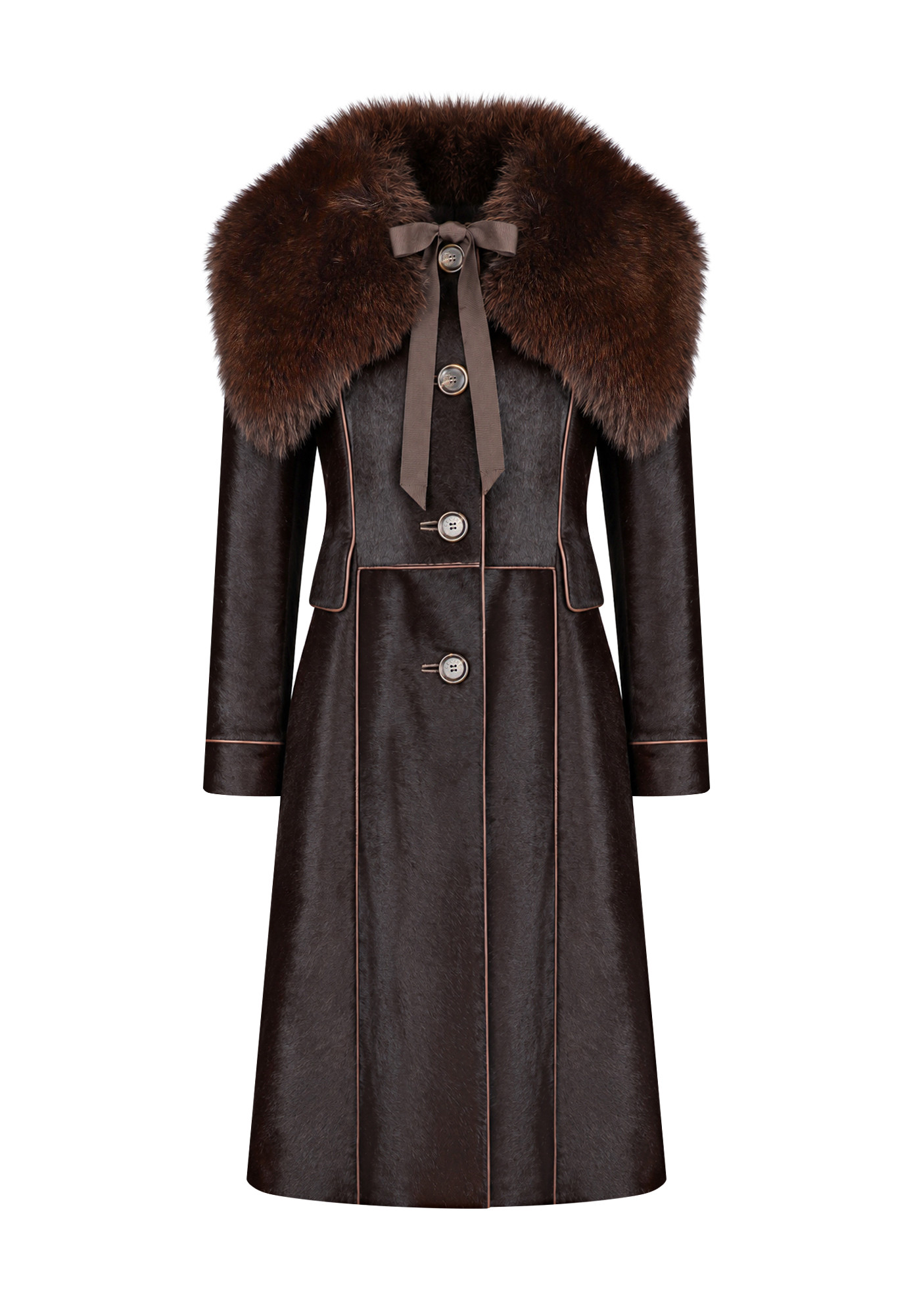 Celine Coat with Fur Collar