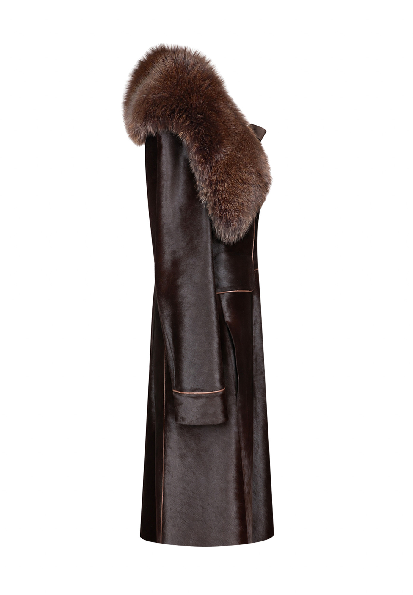 Celine Coat with Fur Collar