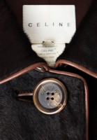 Celine Coat with Fur Collar