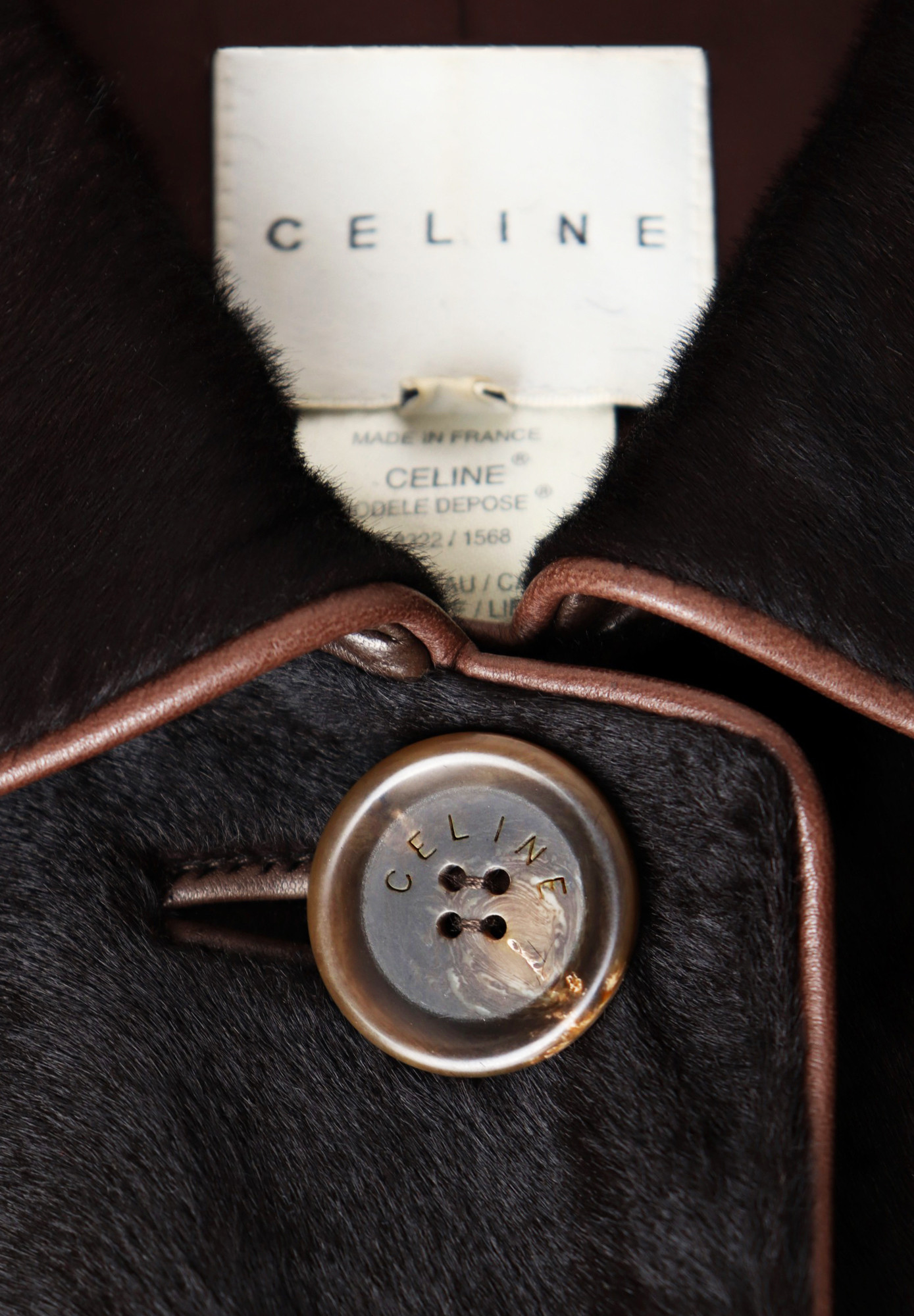 Celine Coat with Fur Collar