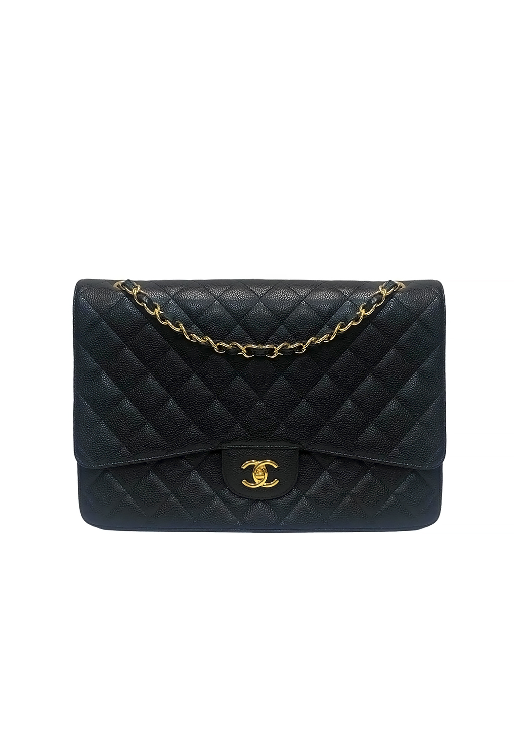 Chanel Jumbo Black Leather Bag