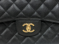 Chanel Jumbo Black Leather Bag
