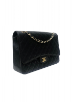 Chanel Jumbo Black Leather Bag