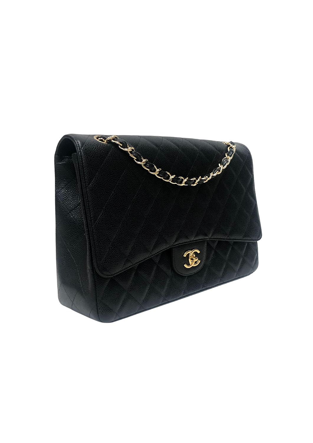 Chanel Jumbo Black Leather Bag