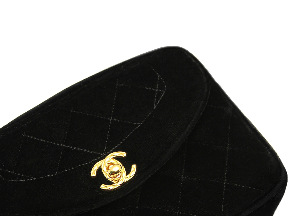 Chanel Black Velvet Handbag