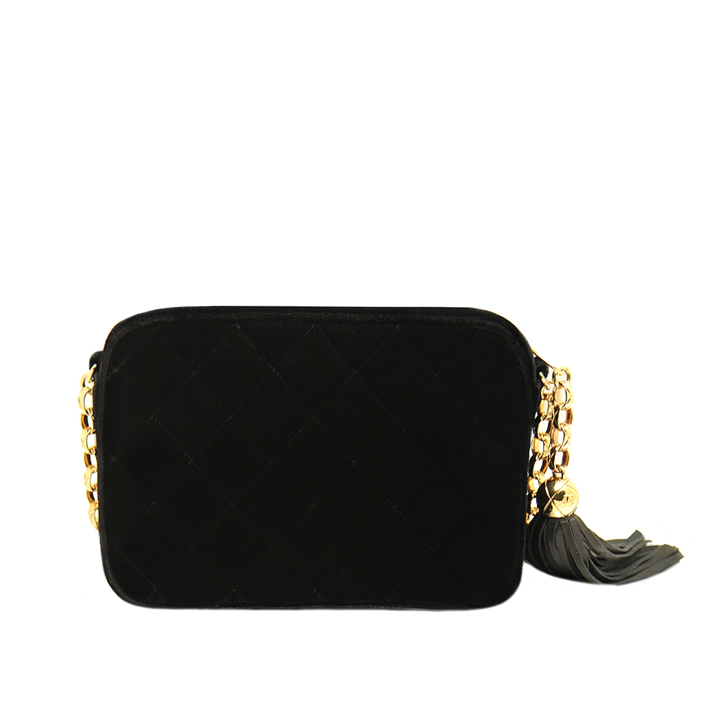Chanel Black Velvet Handbag
