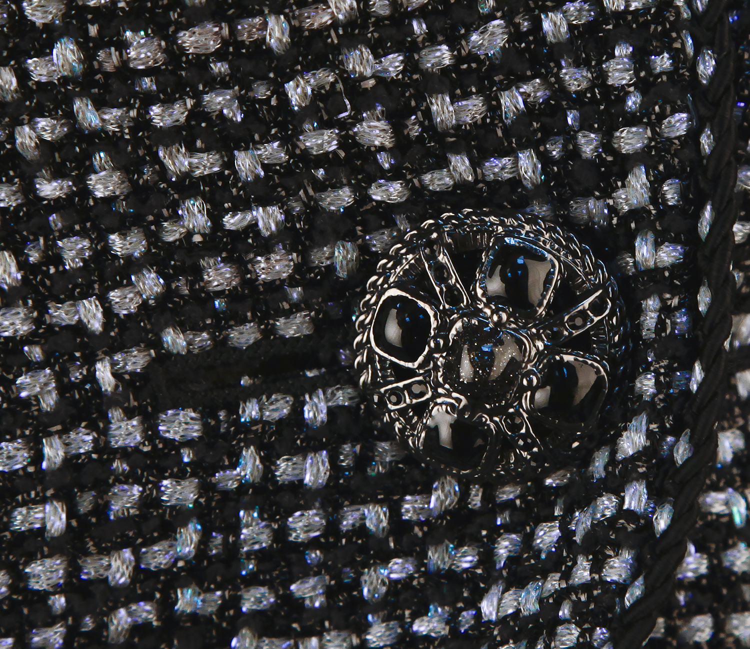 Chanel Dark Blue Tweed Jacket With Lurex