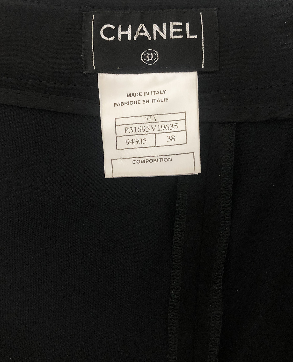 Chanel Black Silk Skirt