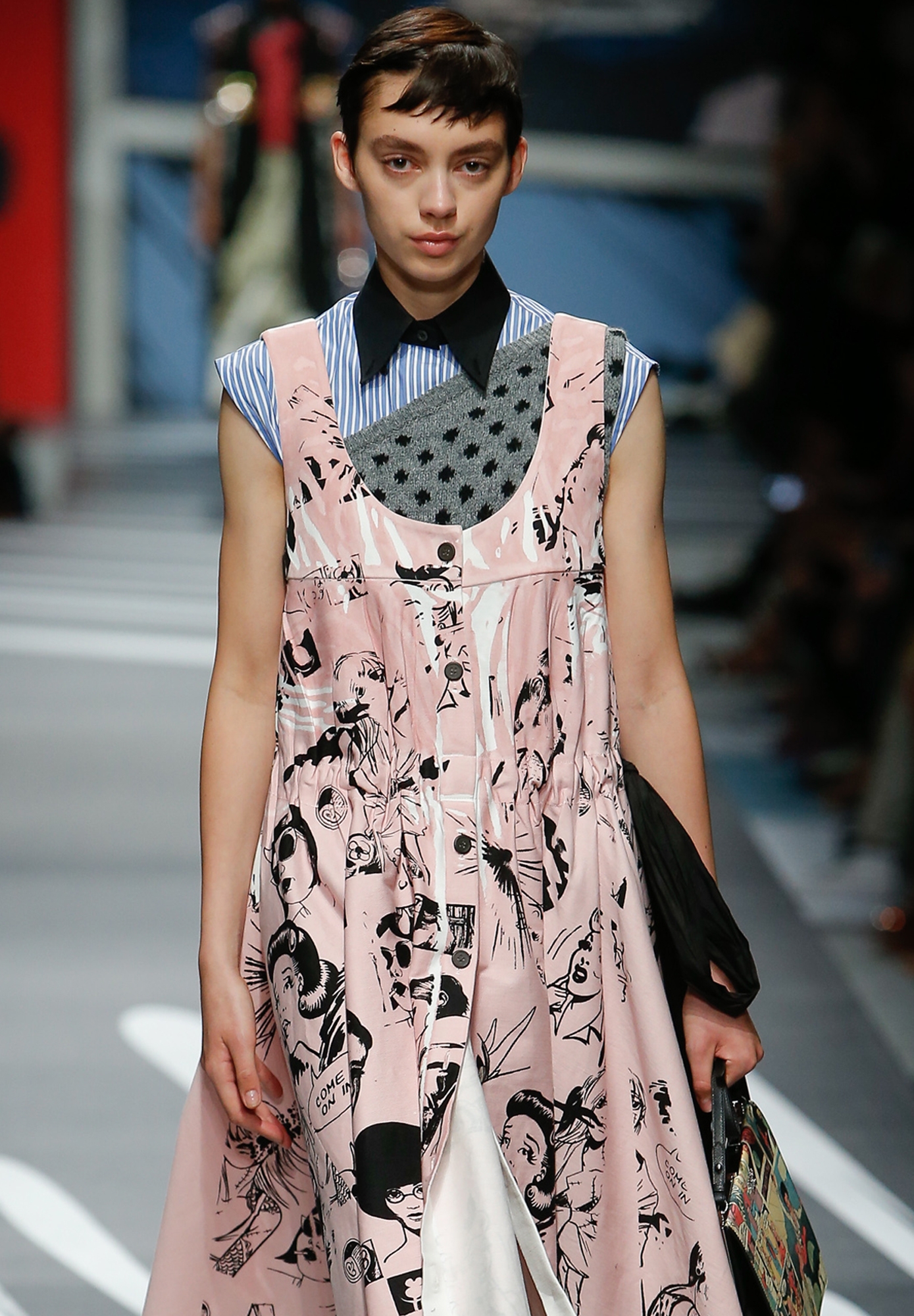 Prada Asymmetrical Polka Dot Vest