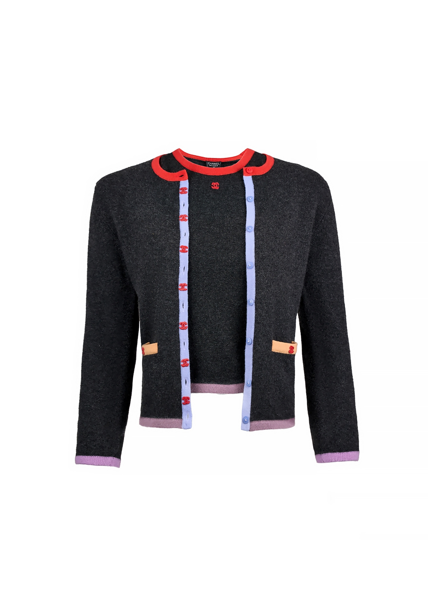 Chanel Cashmere Set With Contrast Trim