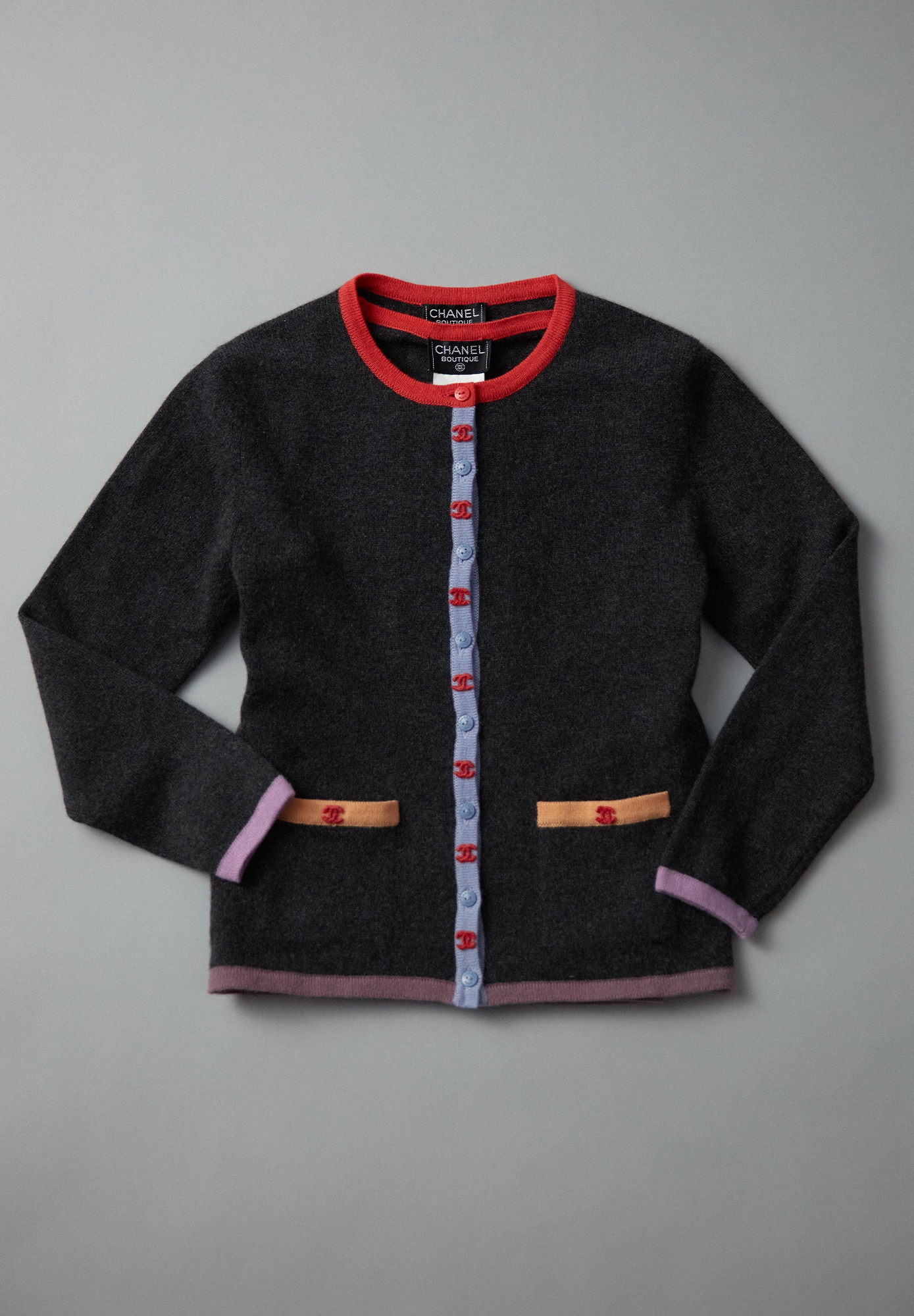 Chanel Cashmere Set With Contrast Trim