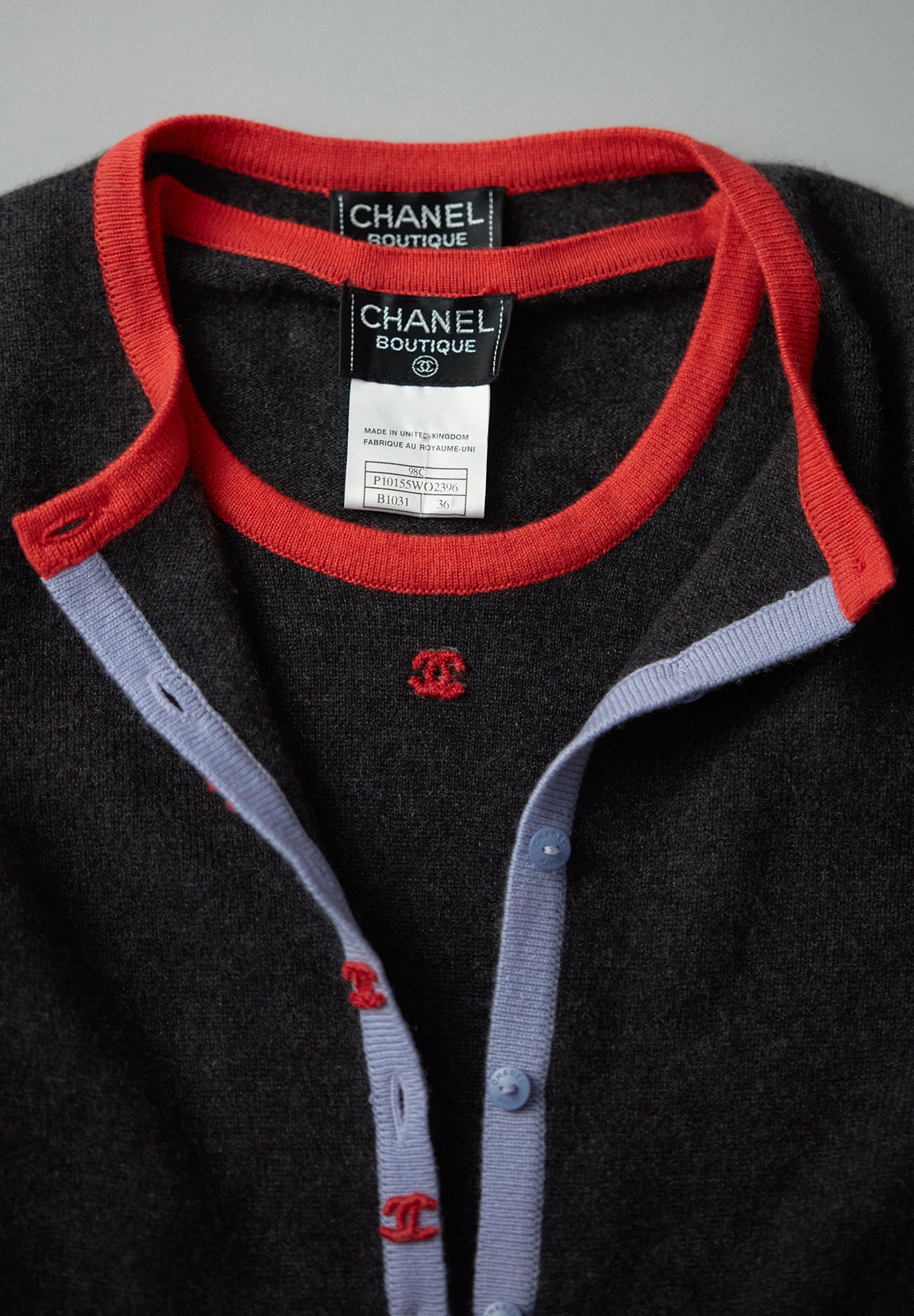 Chanel Cashmere Set With Contrast Trim