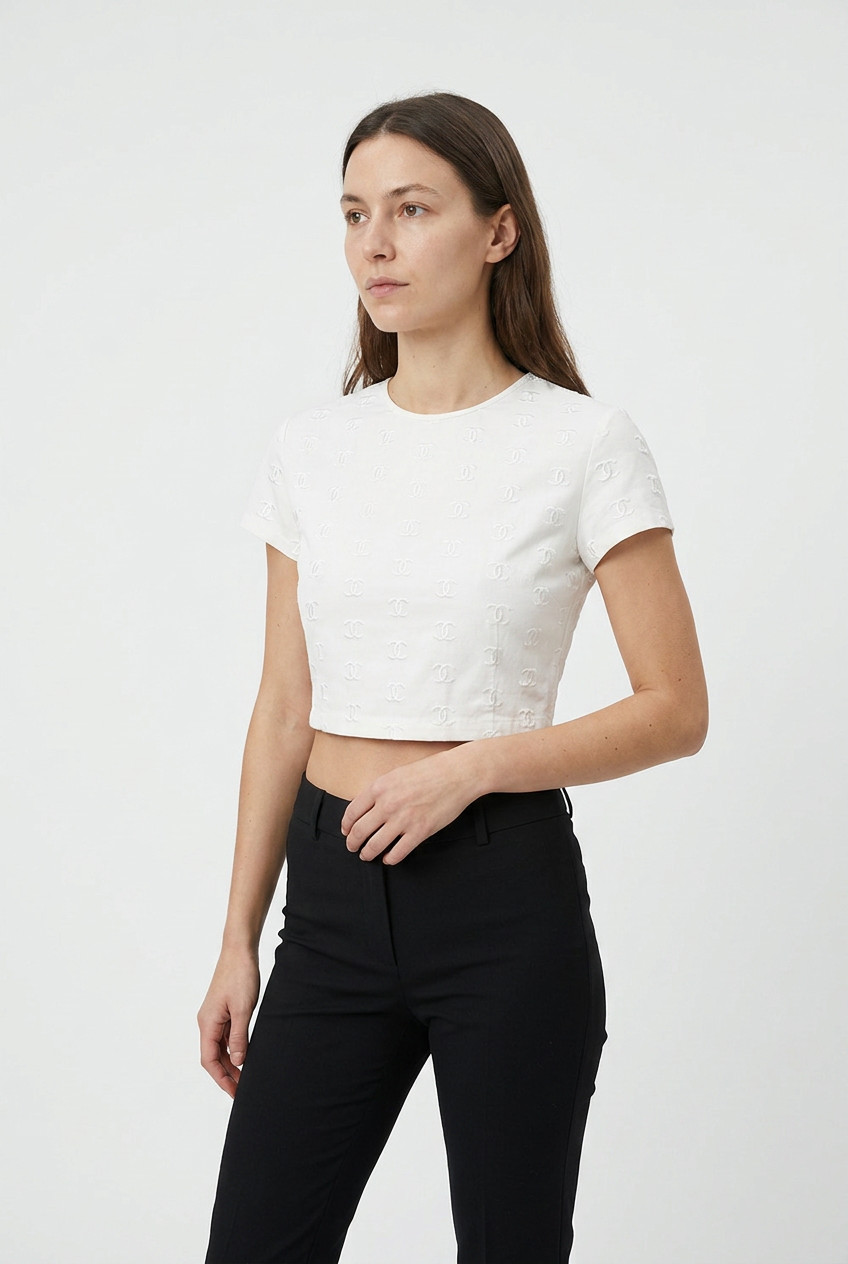 Chanel Cropped T-shirt With Logos