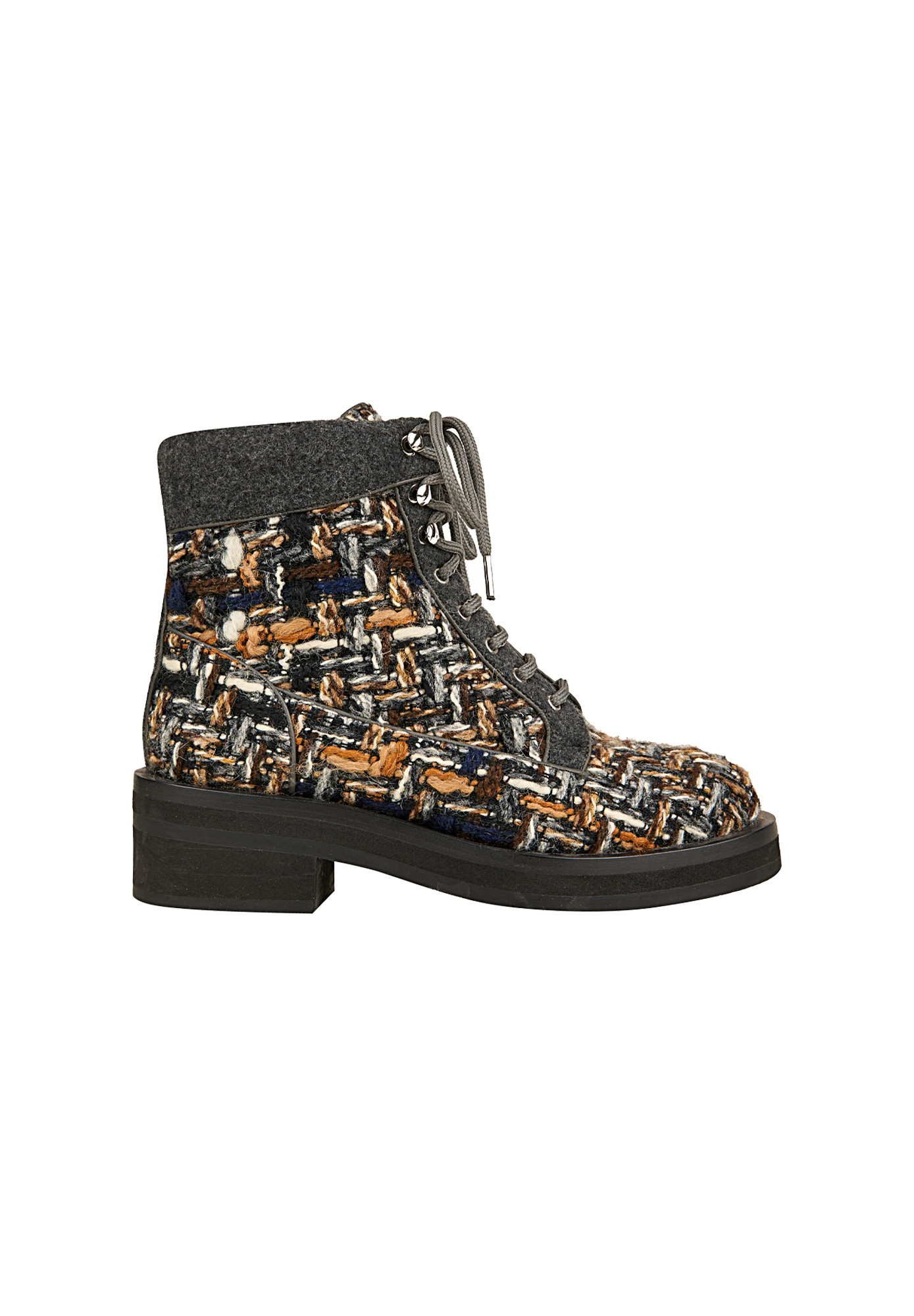 Chanel Tweed Boots With Logo