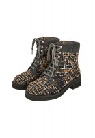 Chanel Tweed Boots With Logo