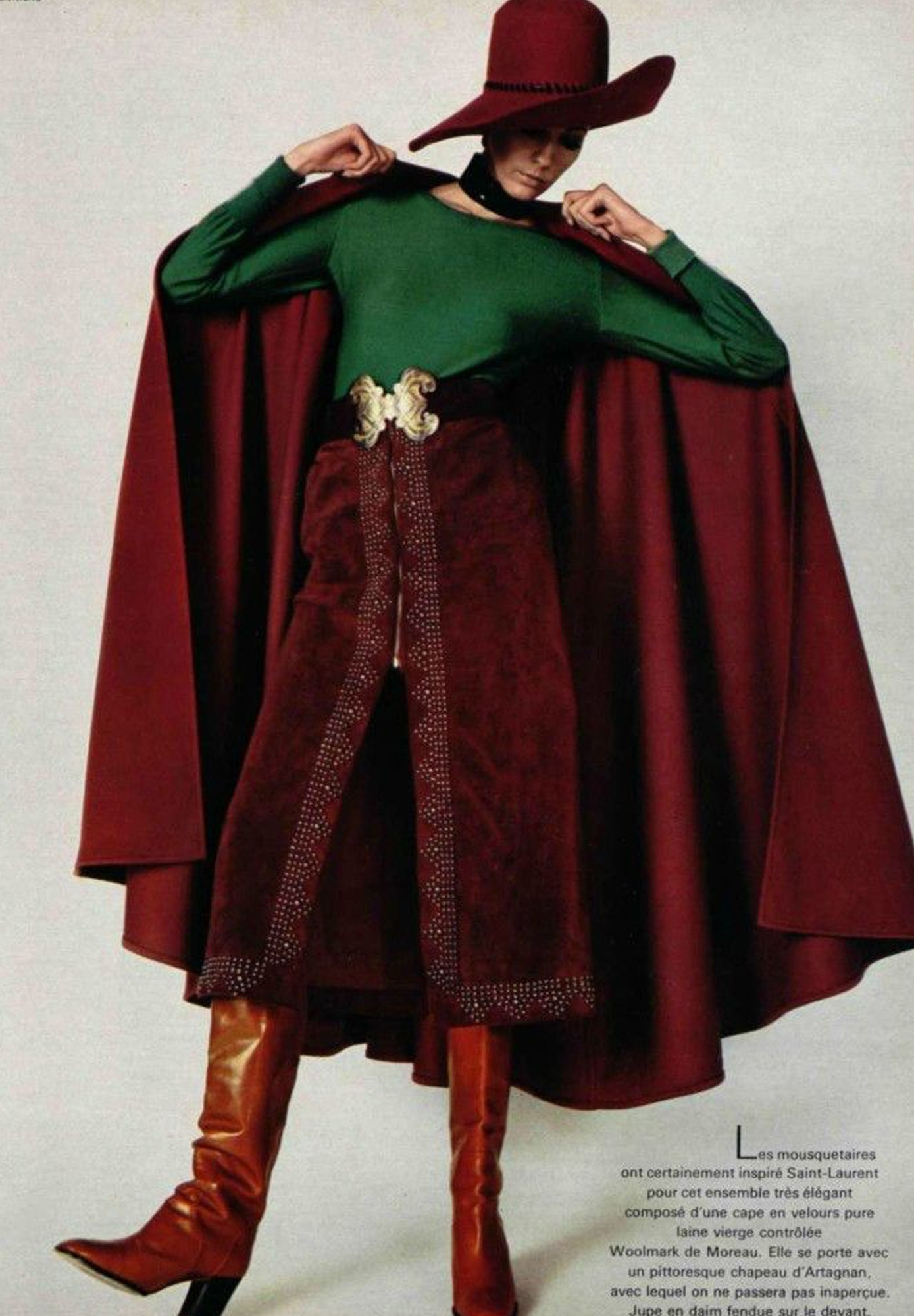 Yves Saint Laurent Burgundy Cape