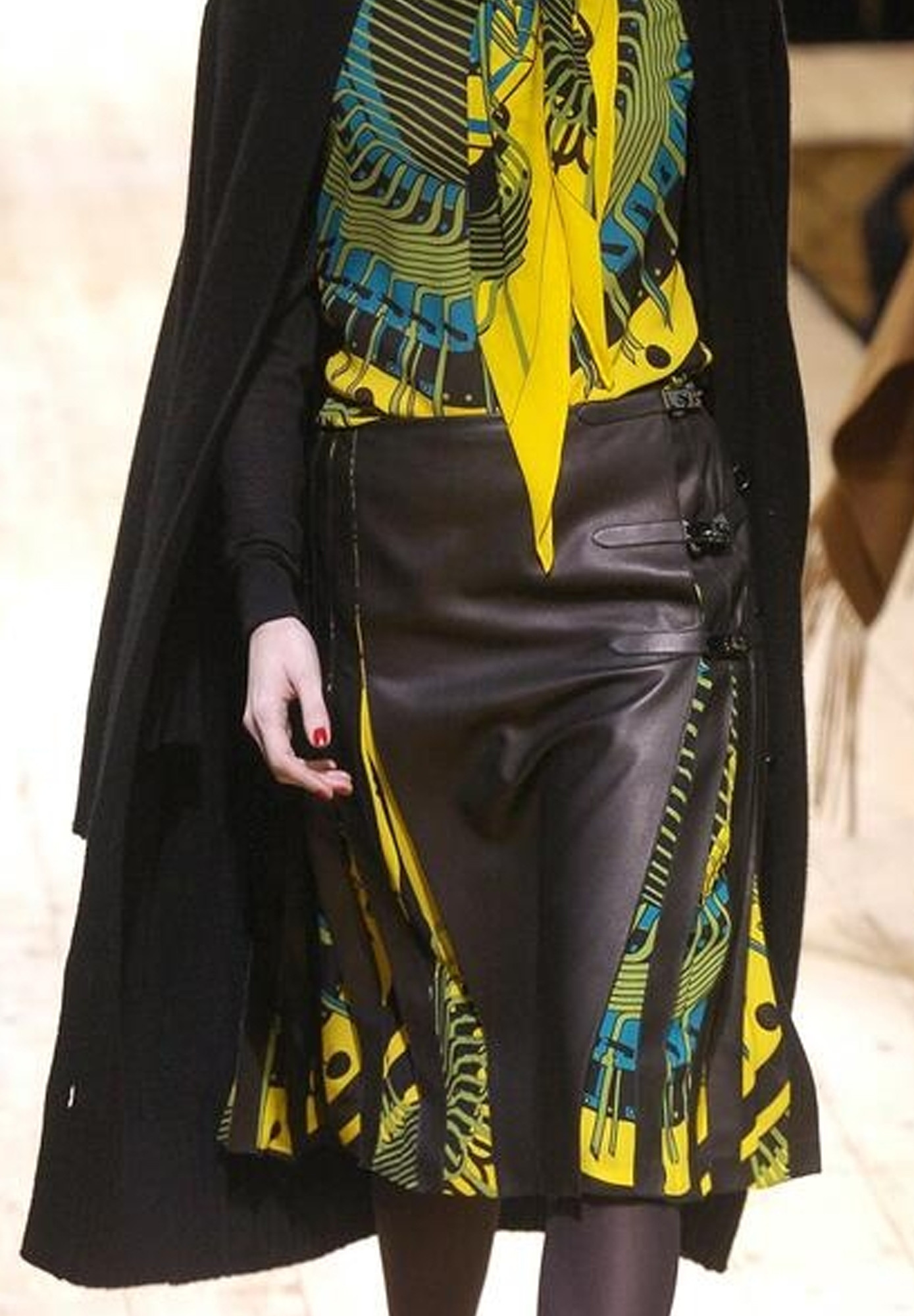 Hermès Leather Skirt