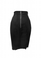 Pierre Balmain Black Leather Skirt