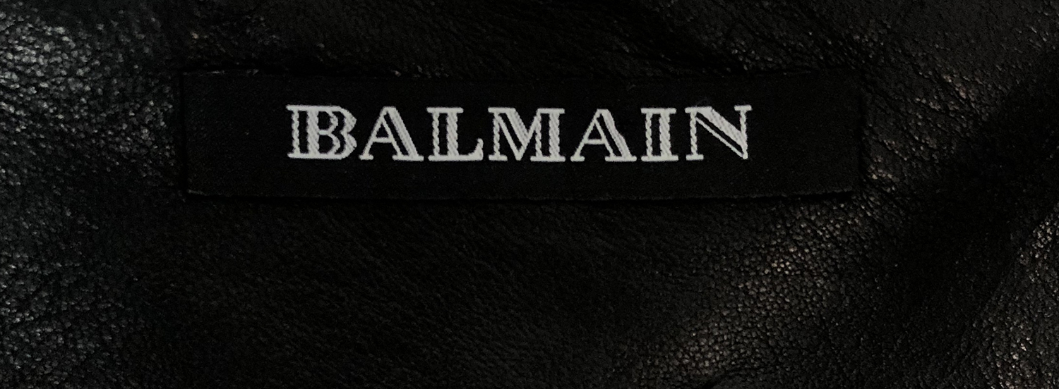 Pierre Balmain Black Leather Skirt