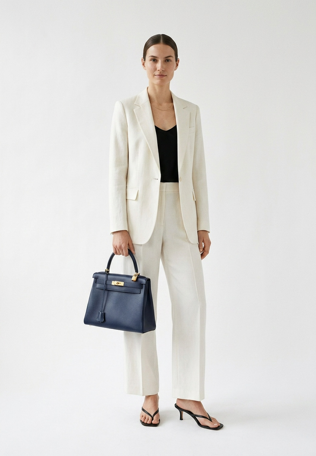 Hermès Kelly 28 Bleu Nuit Retourne Box Bag